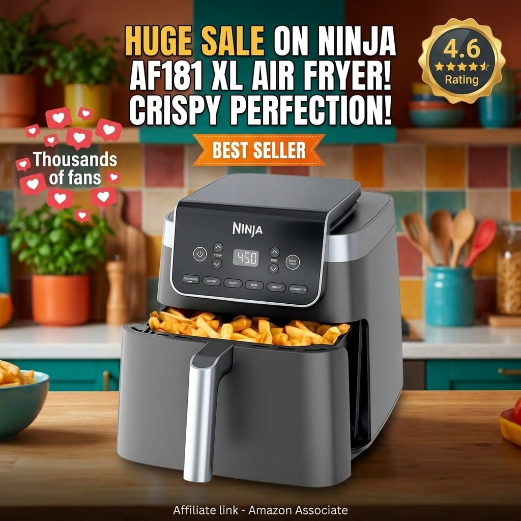 Ninja AF181 XL 6.5 Qt Air Fryer with MaxCrisp Technology