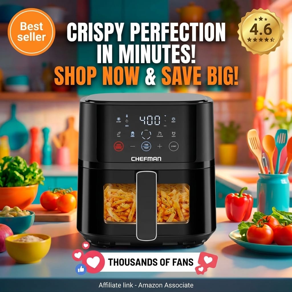 Chefman 4 QT Compact Air Fryer with Hi-Fry Technology