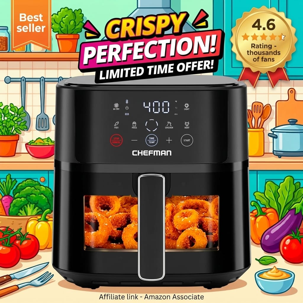 Chefman 6 Qt Air Fryer with Hi-Fry and Easy-View Window