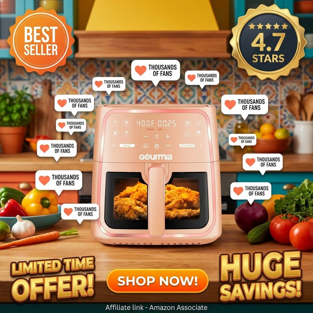 Gourmia 8 Qt Air Fryer with FryForce 360 Technology