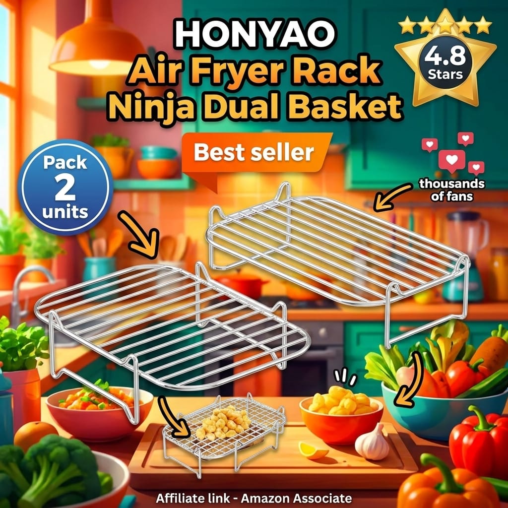 HONYAO Stackable Rack for Ninja Dual Basket Air Fryer