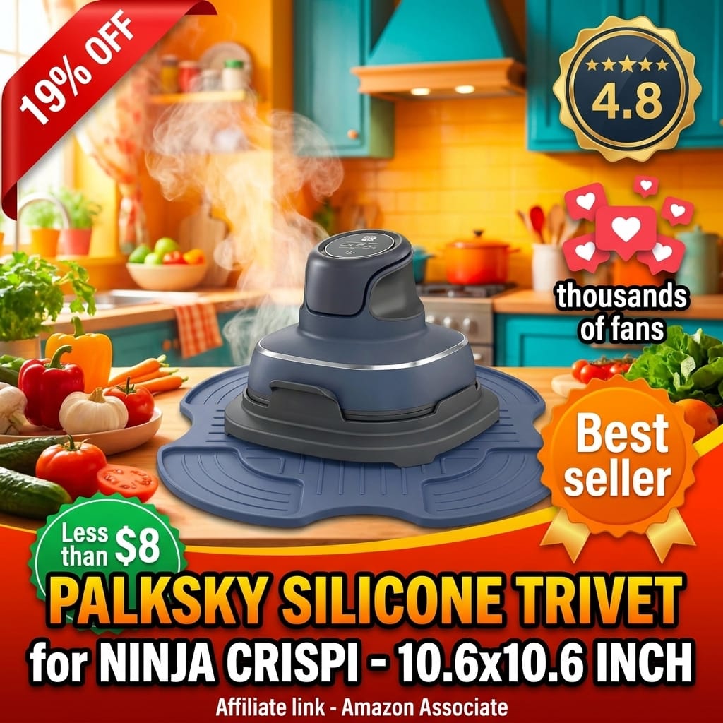 Palksky Air Fryer Trivets Silicone for Ninja Crispi, Hot Pads Potholders for Ninja Crispi Airfryer Accessories, Portable Glass Air Fryer Cooking System Holder, Kitchen Aid (Dark Gray)