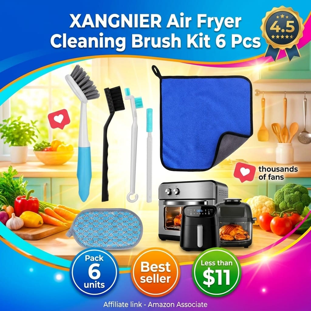 XANGNIER Air Fryer Cleaner Brush Kits,6 Pcs Air Fryer Cleaning brush Tools Accessories