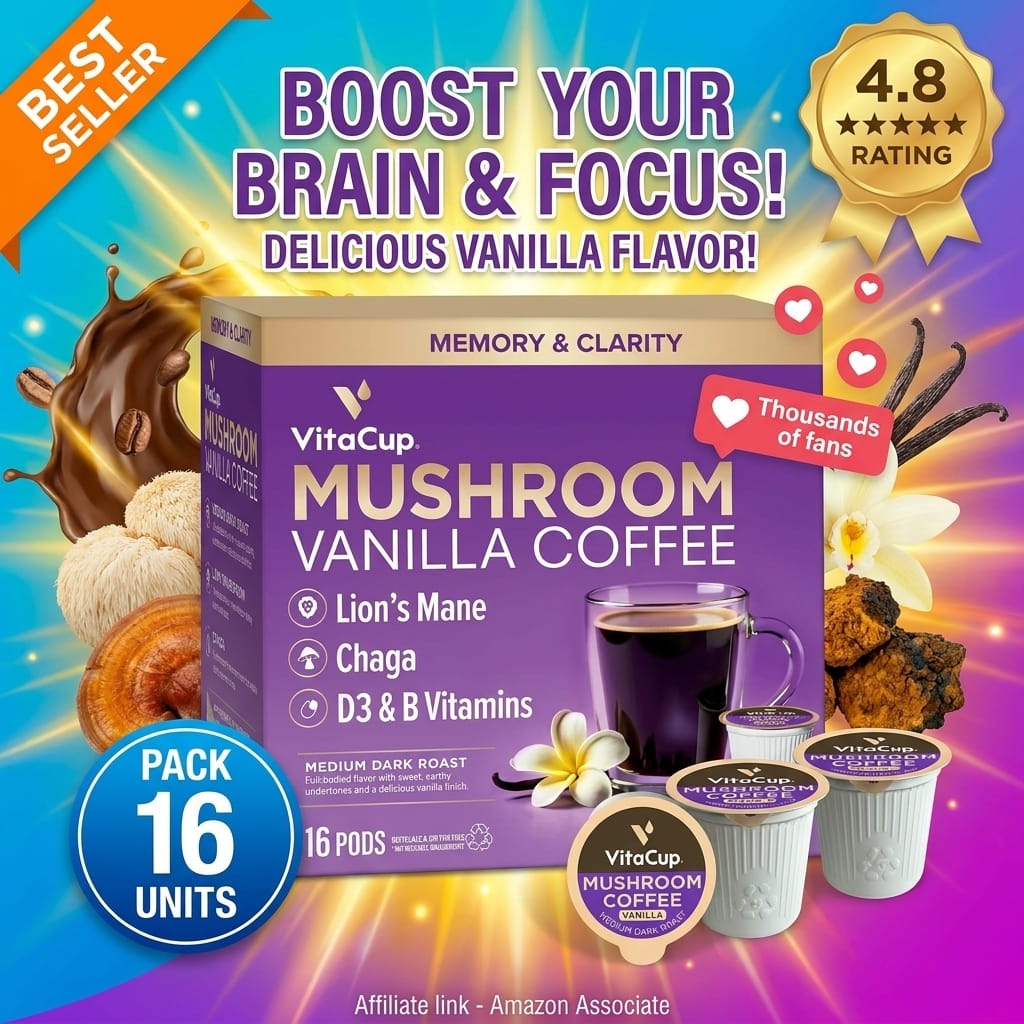 VitaCup Mushroom Coffee Pods With Vitamins - 16 Count