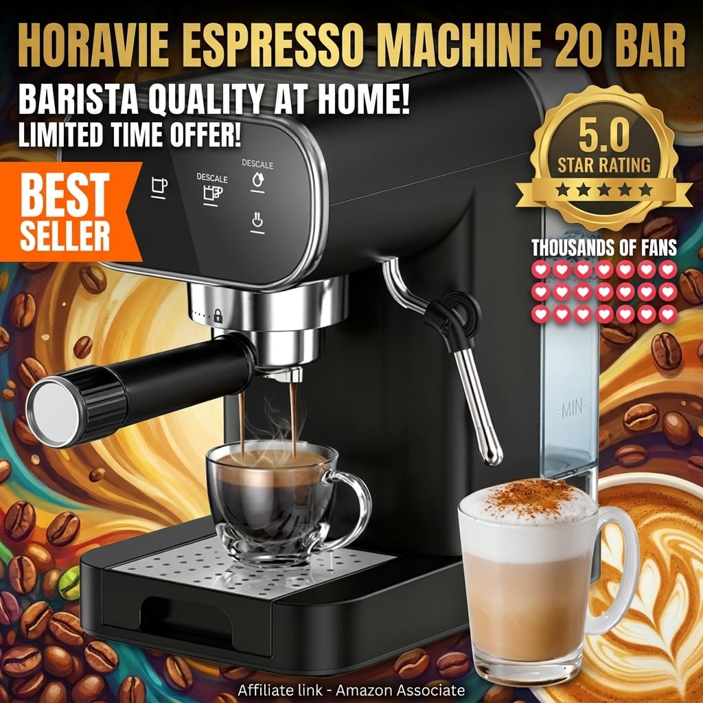 Horavie Espresso Machine 20 Bar - Barista Quality at Home