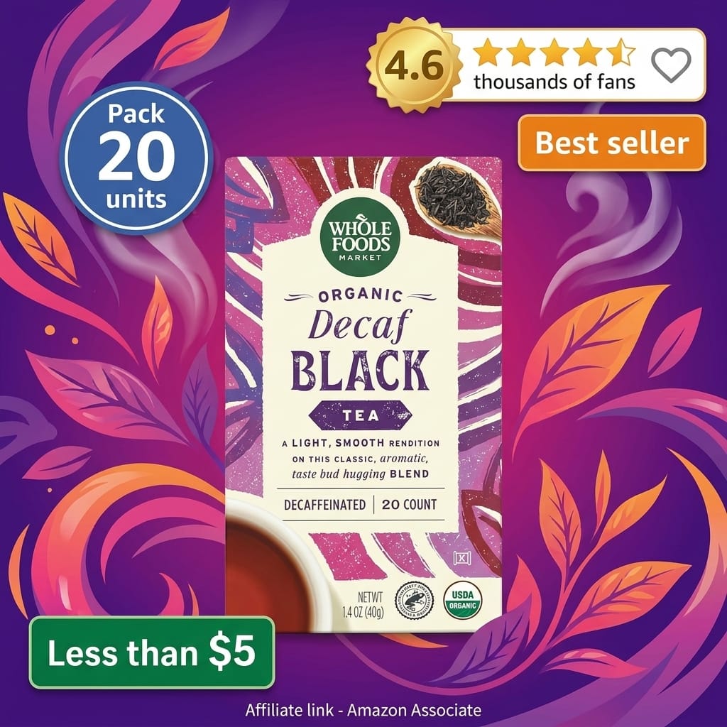 Whole Foods Market, Tea Black Decaf Organic, 20 Count