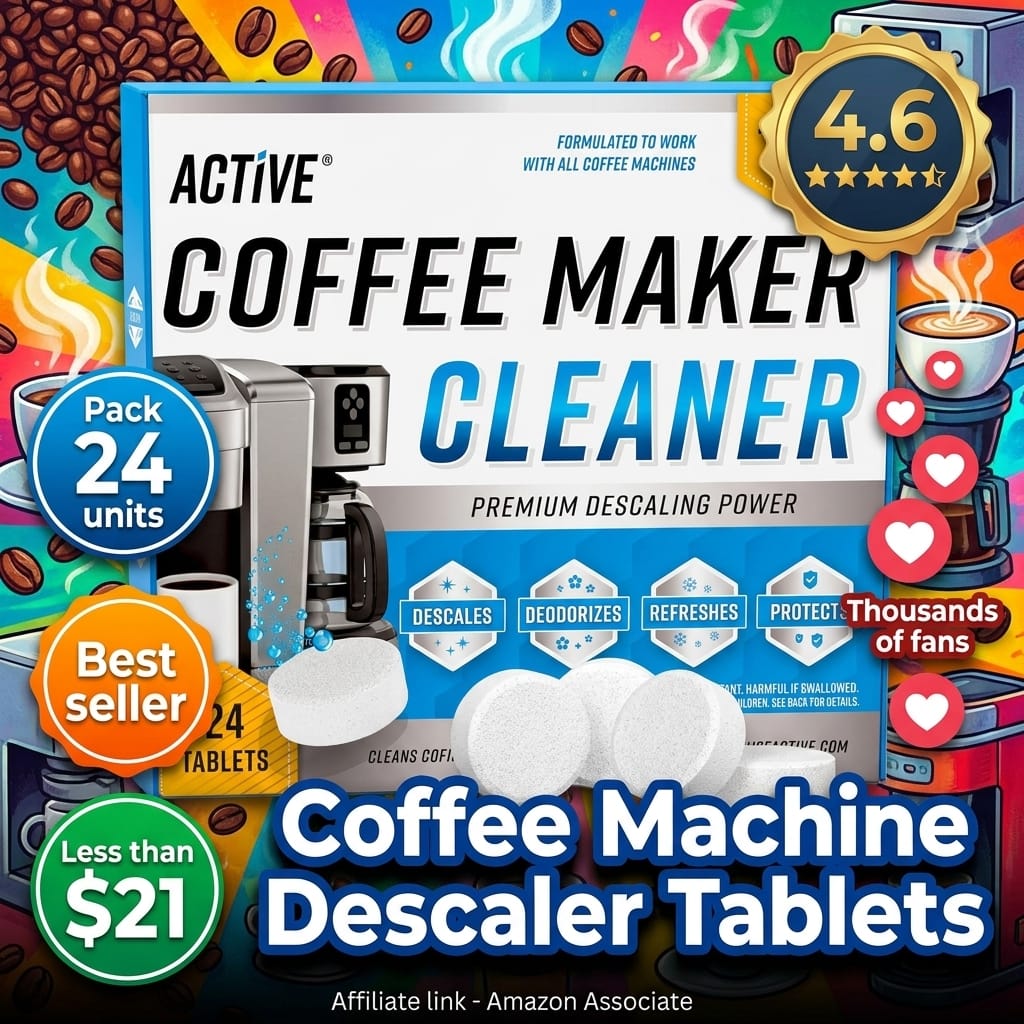 Coffee Machine Cleaner Descaler Tablets - 24 Count, Compatible With Nespresso, Keurig, Ninja, Delonghi, Miele, Coffee Maker Pot Descaling & Cleaning Tabs, Descale Drip Coffe And Espresso Machines