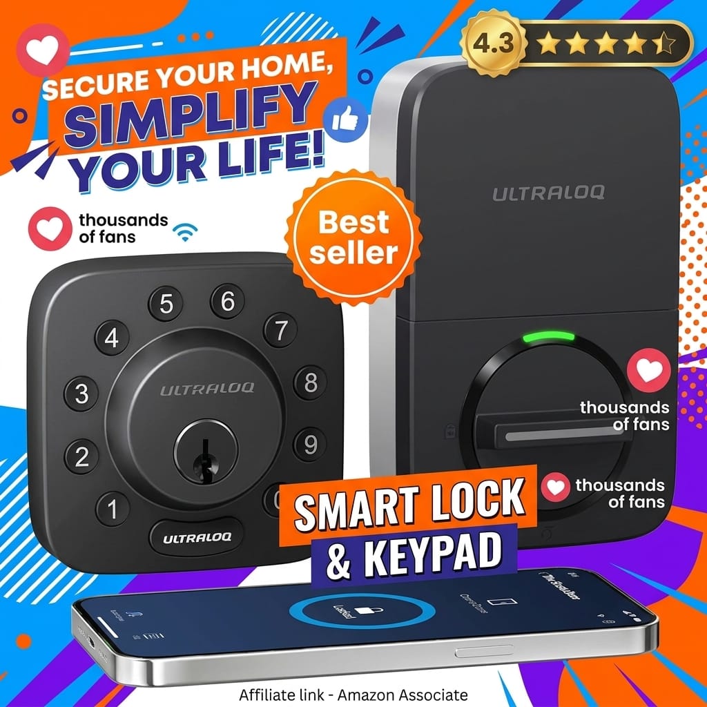 ULTRALOQ U-Bolt WiFi Smart Lock - Keypad Deadbolt with Auto-Lock