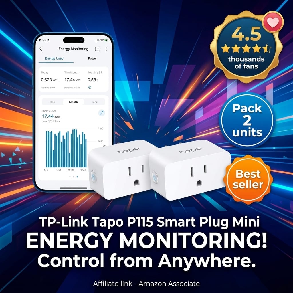TP-Link Tapo P115 Smart Plug 2-Pack with Energy Monitoring