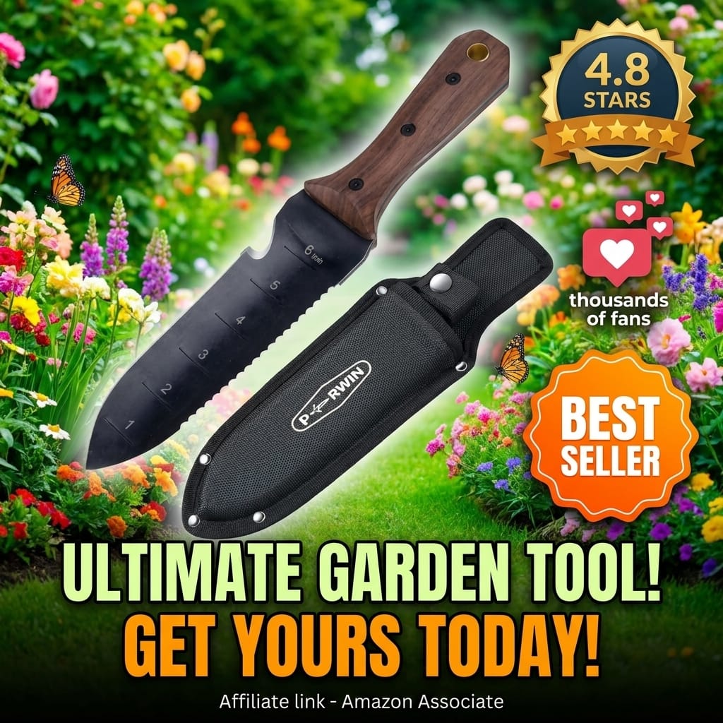 PERWIN Hori Hori Garden Knife with Sheath