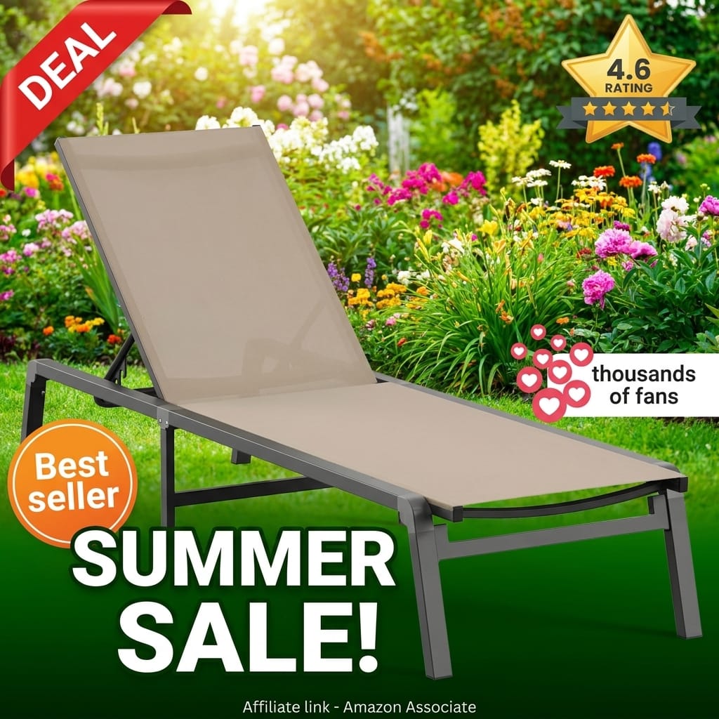Aluminum Chaise Lounge Outdoor Foldable Patio Pool Chair