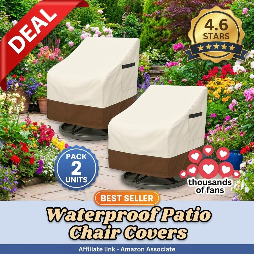 Waterproof Patio Chair Covers Heavy Duty 600D 2-Pack