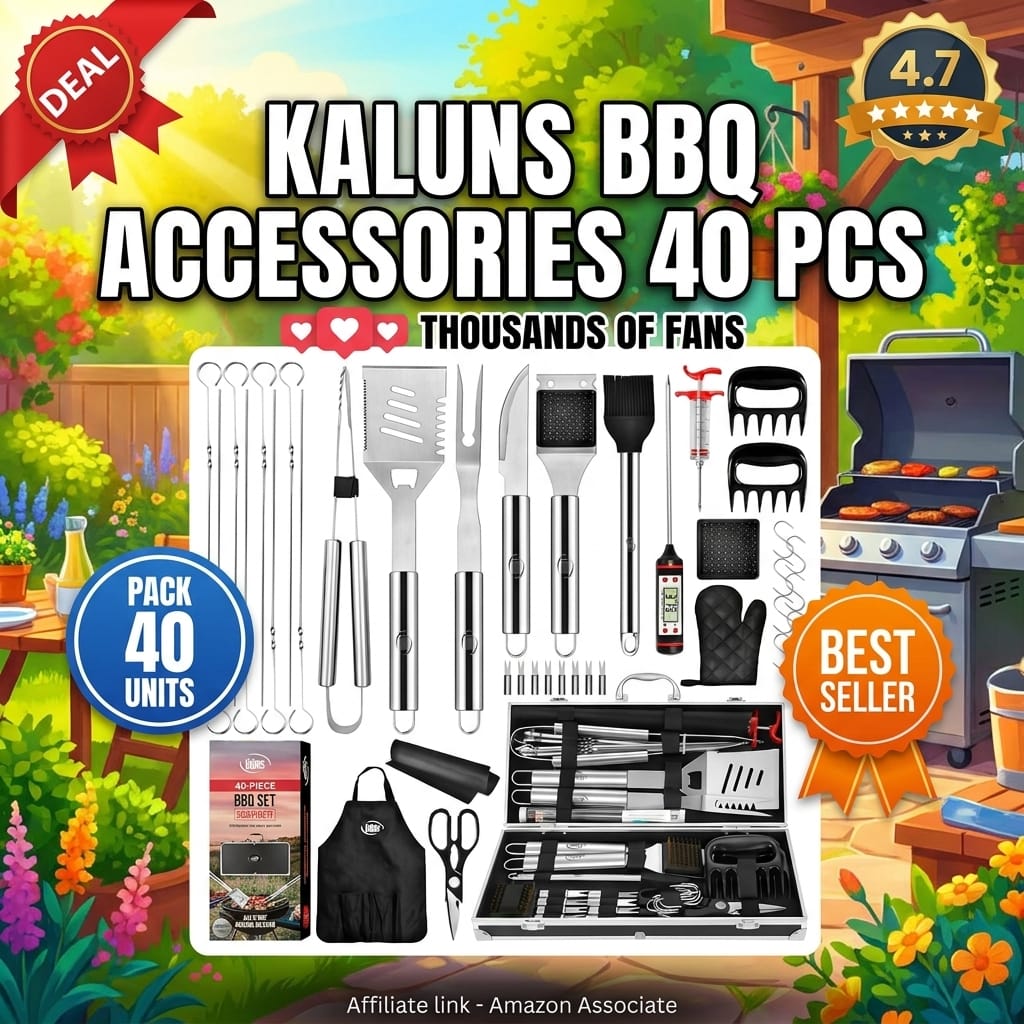 Kaluns BBQ Accessories 40 Pcs Stainless Steel Grill Set