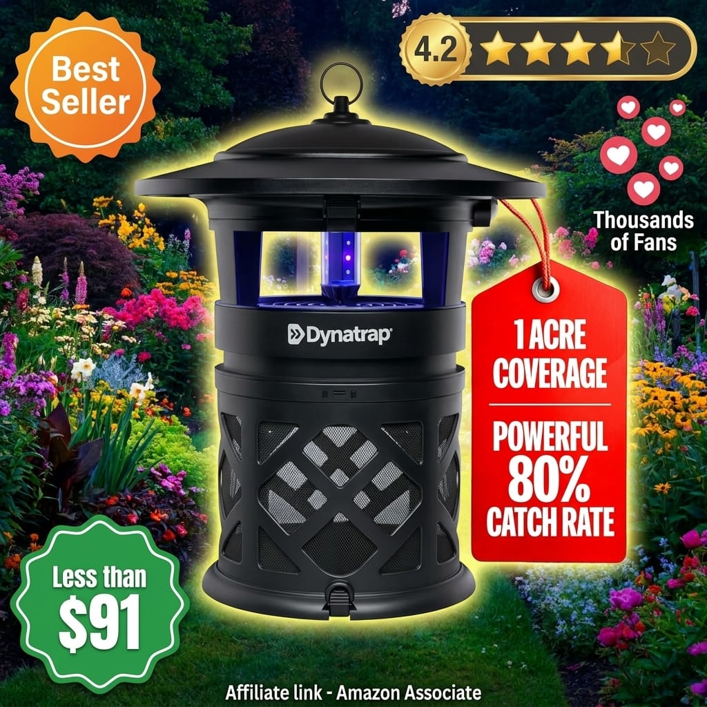 Dynatrap DT2030SR Fly Traps Outdoor - Mosquito & Flying Insect Killer for 1 Acre – Kills Mosquitoes, Flies, Gnats, Wasps - Bug Zapper Alternative - Black