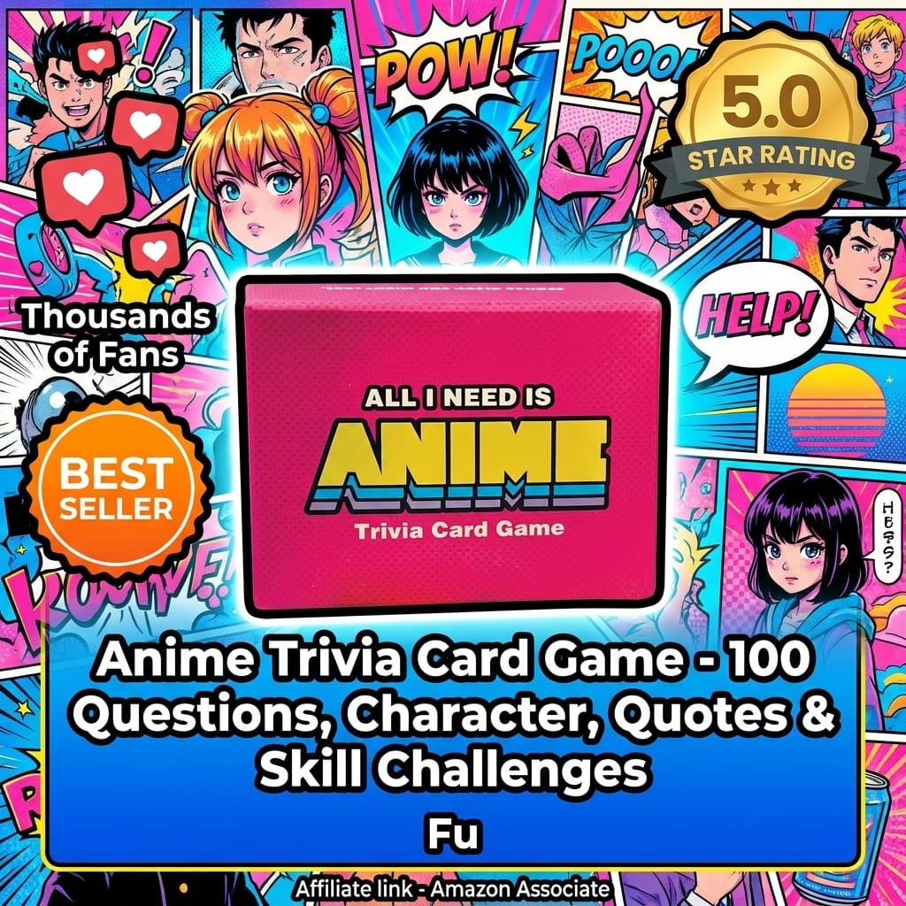 Anime Trivia Card Game - 100 Questions for Fans, Teens and Adults