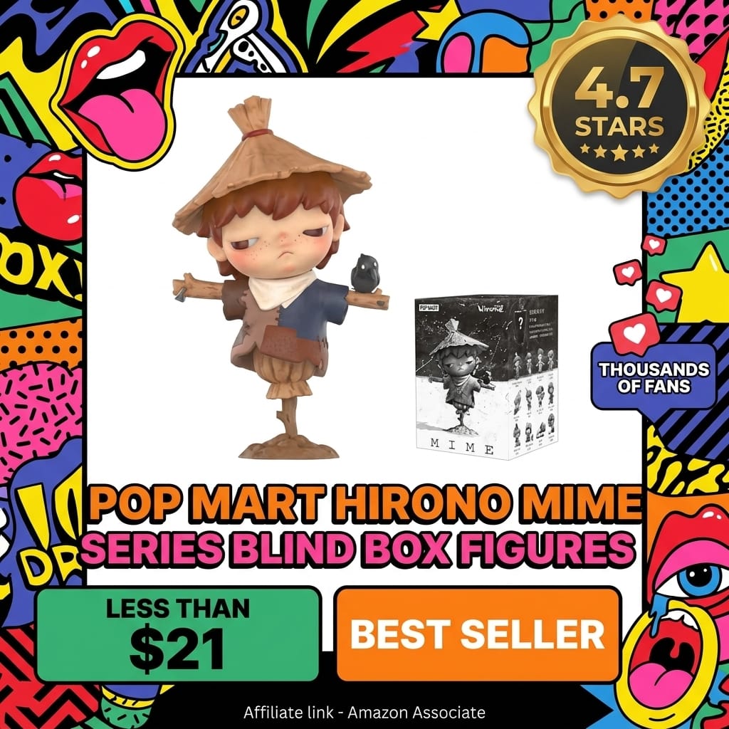 POP MART Hirono Mime Series Figures, Hirono Blind Box Figures, Random Design Action Figures Collectible Toys Home Decorations, Holiday Birthday Gifts for Girls and Boys, Single Box