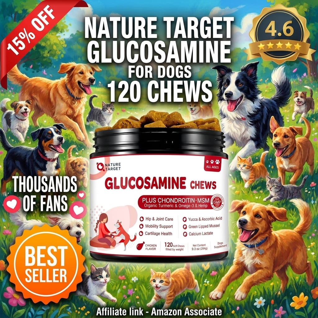 NATURE TARGET Glucosamine for Dogs with Hemp and MSM - 120 Chews