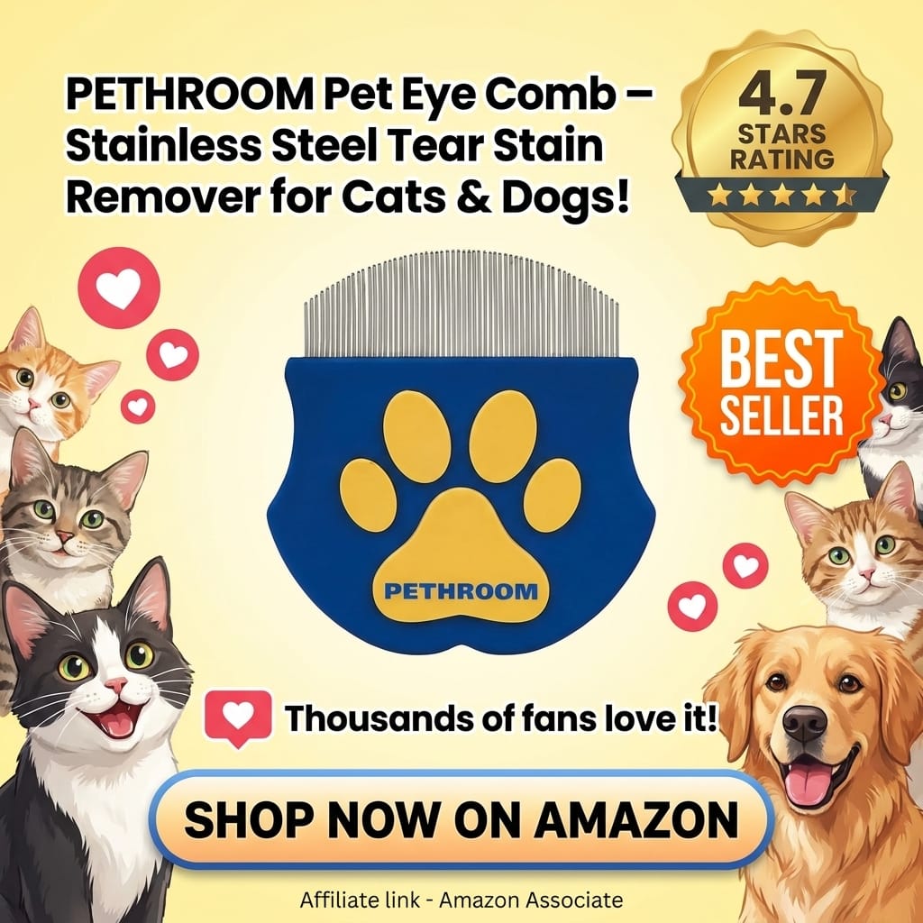 PETHROOM Pet Eye Comb - Stainless Steel Tear Stain Remover