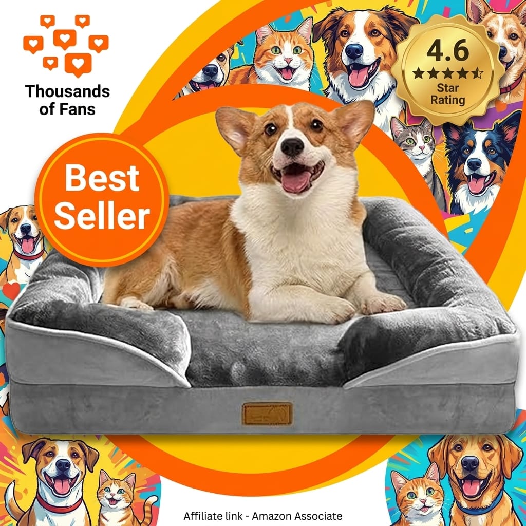 Orthopedic Dog Bed with Sides - Egg-Crate Foam for Medium Dogs