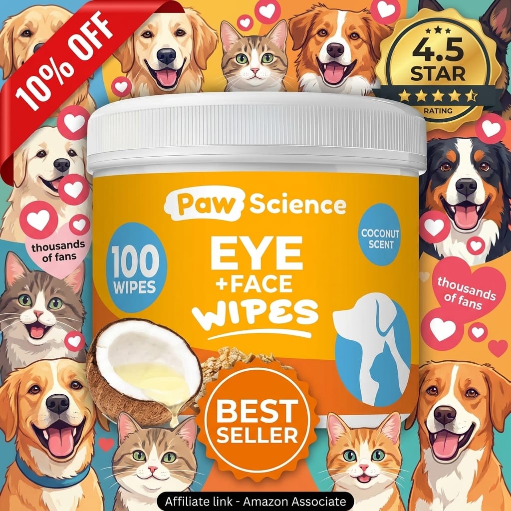 Paw Science Dog Eye Wipes - Hypoallergenic Tear Stain Remover