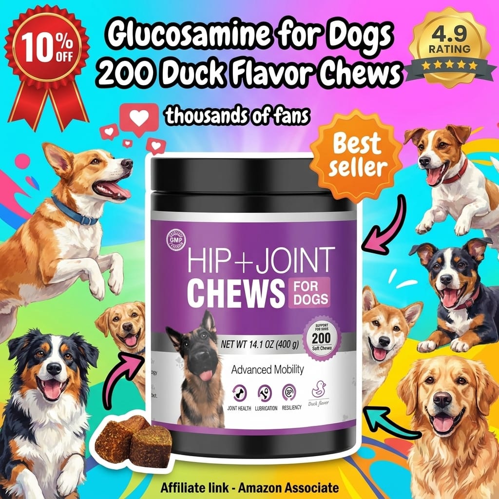 Glucosamine for Dogs 200 Duck Flavor Chews - Hip and Joint