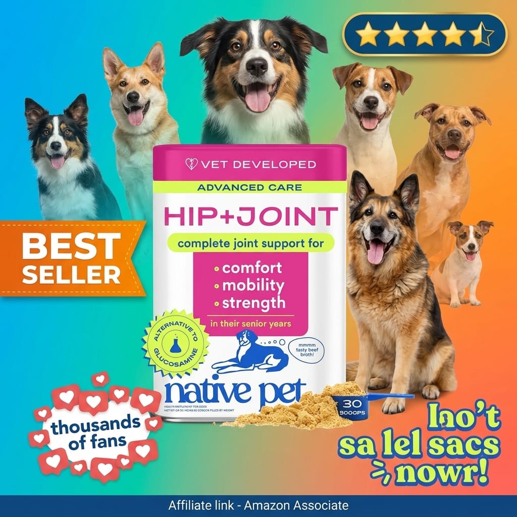 Native Pet Hip and Joint Advanced Supplement Powder for Dogs