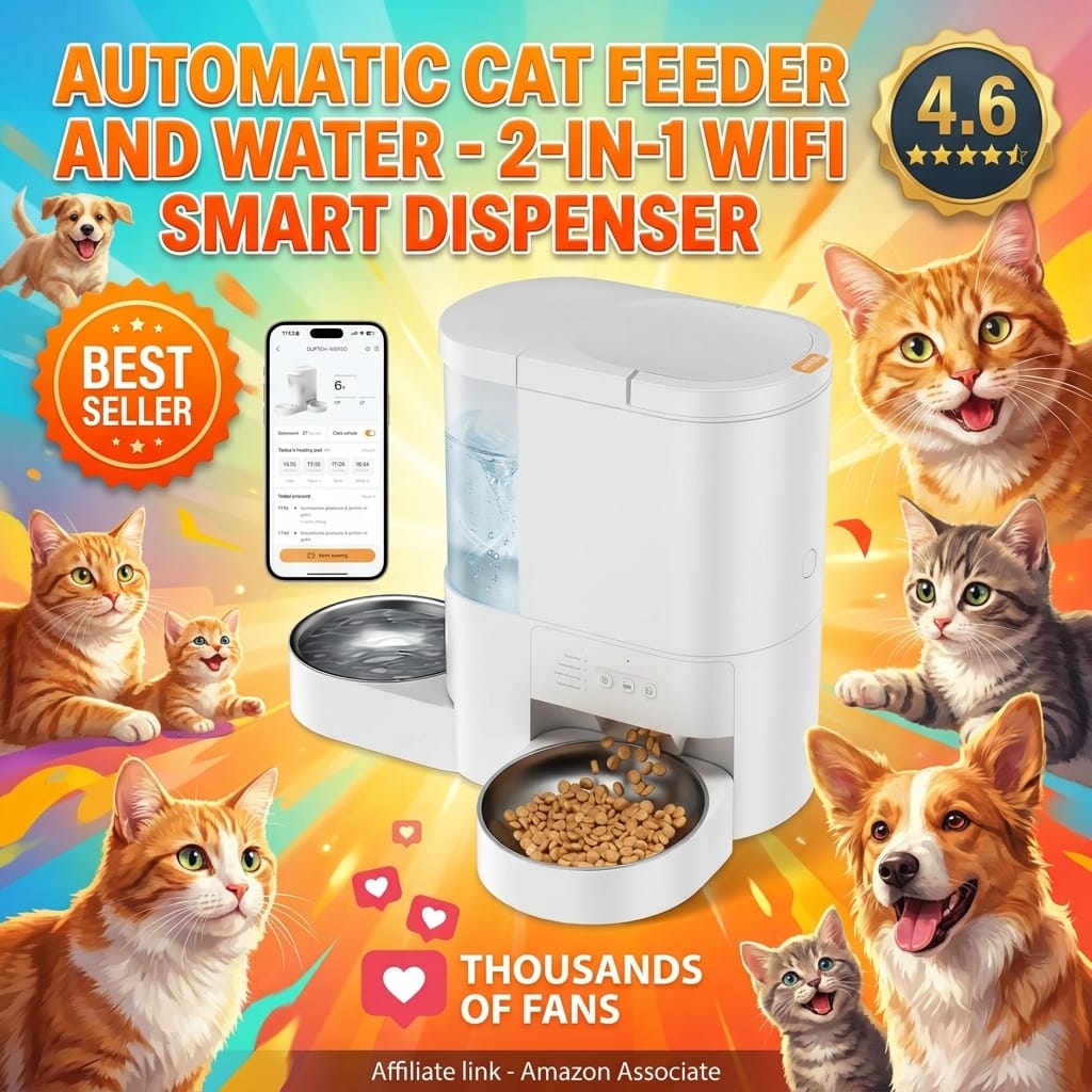 Automatic Cat Feeder and Water - 2-in-1 WiFi Smart Dispenser