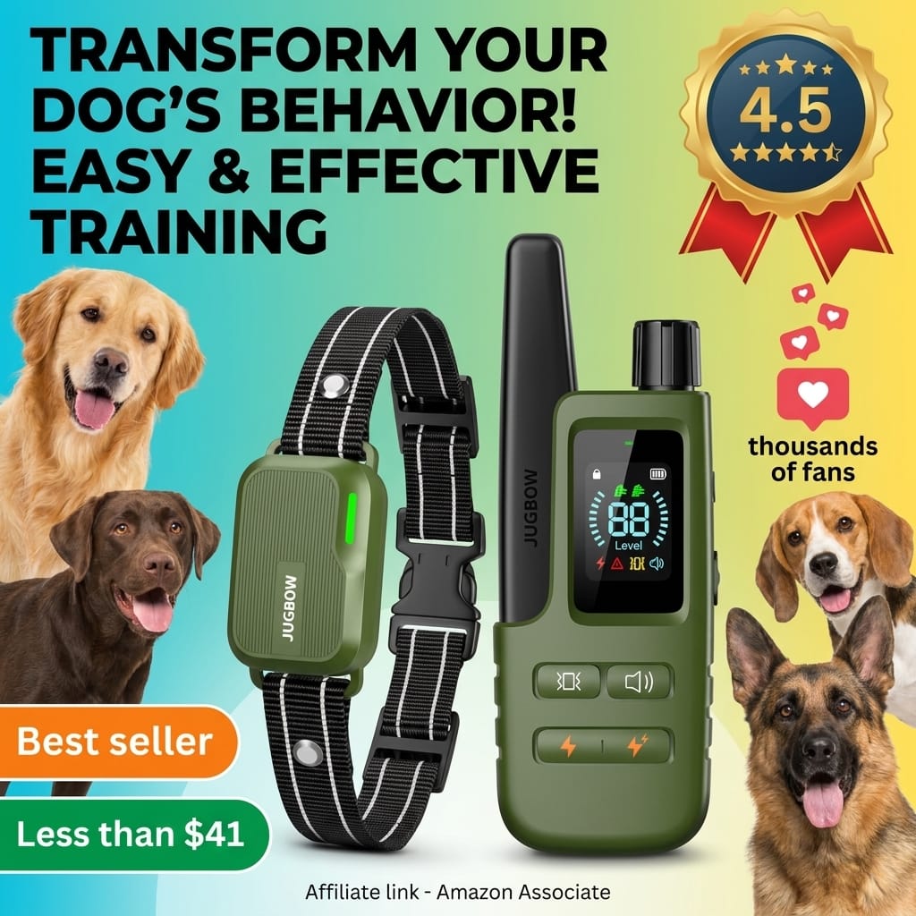 Dog Shock Collar - 4500FT Dog Training Collar with Remote, IPX8 Waterproof Electric Dog Collar with 4 Training Modes, Security Lock, Rechargeable eCollar for 10-120lbs Small Medium Large Dogs