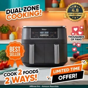 Ninja DZ201 Foodi DualZone 2-Basket 8 Qt Air Fryer