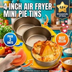 4-Inch Air Fryer Mini Pie Tins – Individual Baking Pans