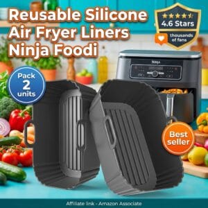 Reusable Silicone Liners for Ninja Foodi Dual Basket – 2-Pack