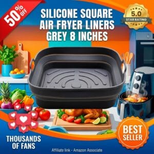 Silicone Air Fryer Liners – Reusable 8 Inch Square