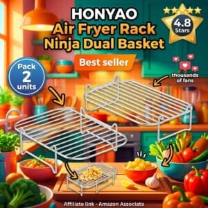 HONYAO Stackable Rack for Ninja Dual Basket Air Fryer