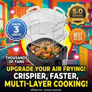8-Inch Air Fryer Racks 3-Pack – Stainless Steel Dehydrator