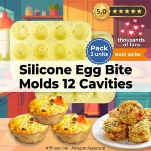 Silicone Egg Bite Molds 2-Pack – 12 Cavities for Air Fryer