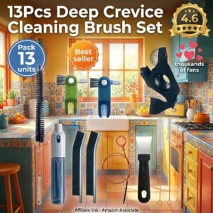 Deep Crevice Cleaning Brush Set 13 Pcs – LED Gloves Included