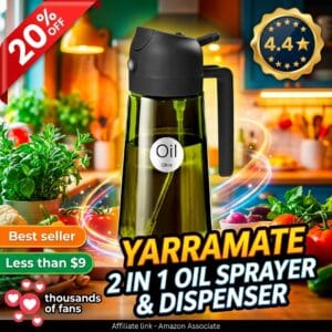 Glass Oil Sprayer 2 in 1 Dispenser for Cooking, 16 oz