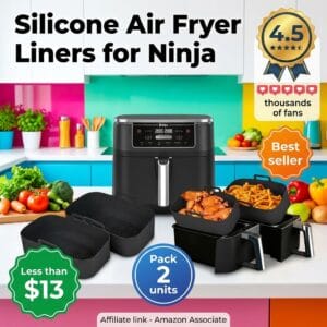 Reusable Silicone Air Fryer Liners for Ninja DZ201 8QT