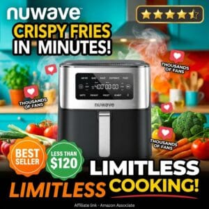 Nuwave Brio Plus 7Qt Air Fryer – PFAS-Free Ceramic