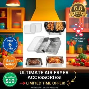 6-Piece Air Fryer Rack Set for Ninja Dual Basket