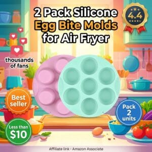 Silicone Egg Bite Molds for Air Fryer – 7-Cup Nonstick Pan