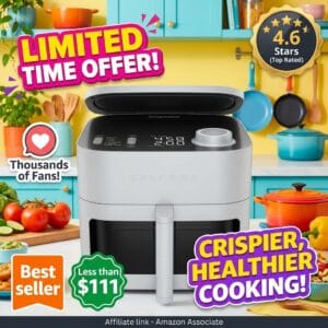 Chefman Crispinator 8 Qt Air Fryer – 7-in-1 Ceramic Basket