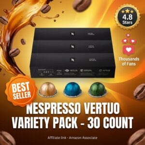 Nespresso Vertuo Variety Pack – 30 Pods, 3 Blends