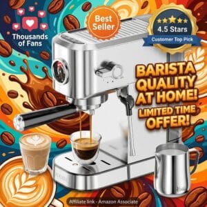 XIXUBX 20-Bar Espresso Machine with Steam Milk Frother