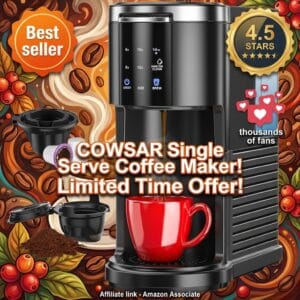 COWSAR Single Serve Coffee Maker – Brew Pods and Grounds