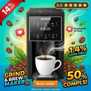 AIRMSEN Grind & Brew Coffee Maker – Bean to Cup in 90s