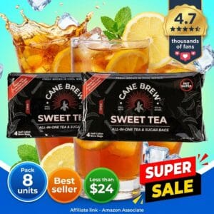 Cane Brew Sweet Tea Bags – No Boil, 8 Half Gallon Size