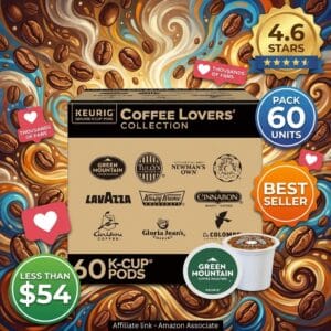 Keurig K-Cup Variety Pack – 60 Pods, 20 Coffee Types