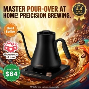 INTASTING Gooseneck Electric Kettle – 0.9L, Pour Over Coffee