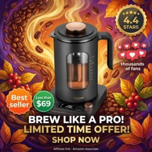 INTASTING Electric Tea Kettle with Infuser – 1200W, 1 Liter
